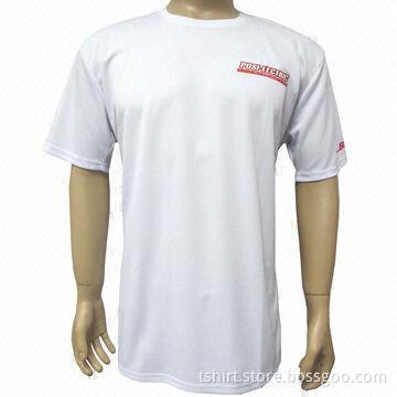 Men's Plain White T-shirt, Round Neck, Short Sleeves